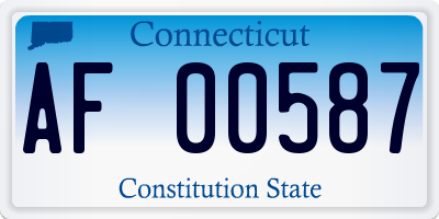 CT license plate AF00587