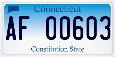 CT license plate AF00603