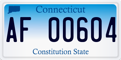 CT license plate AF00604