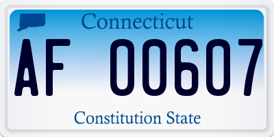 CT license plate AF00607