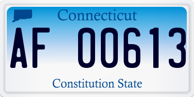 CT license plate AF00613