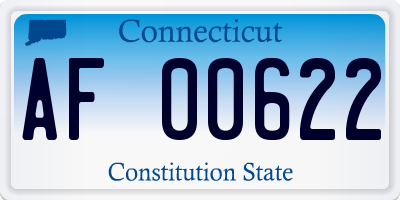 CT license plate AF00622