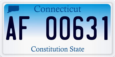 CT license plate AF00631