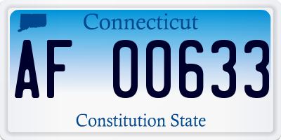 CT license plate AF00633