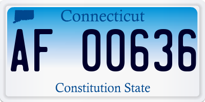 CT license plate AF00636