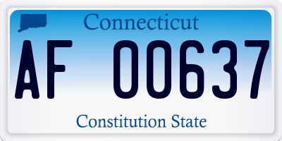 CT license plate AF00637