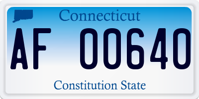 CT license plate AF00640