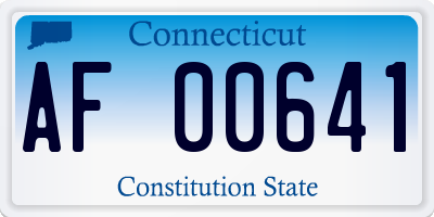 CT license plate AF00641