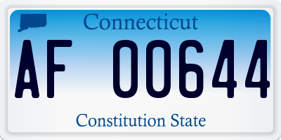 CT license plate AF00644