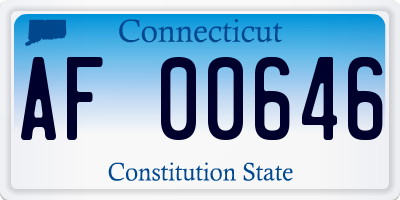 CT license plate AF00646