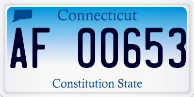 CT license plate AF00653