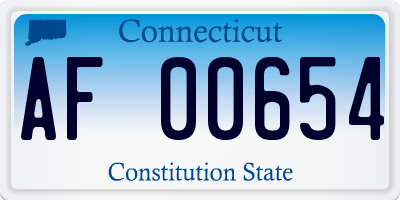 CT license plate AF00654