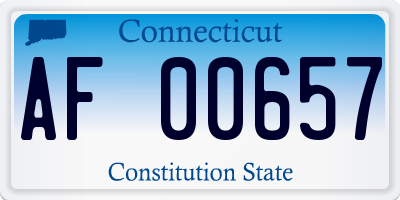 CT license plate AF00657