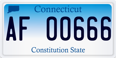 CT license plate AF00666