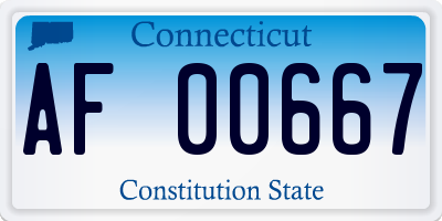 CT license plate AF00667