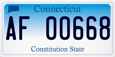 CT license plate AF00668