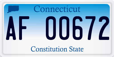 CT license plate AF00672