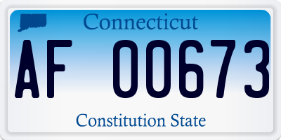 CT license plate AF00673