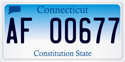 CT license plate AF00677