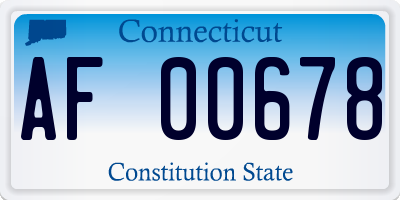 CT license plate AF00678