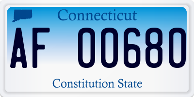 CT license plate AF00680