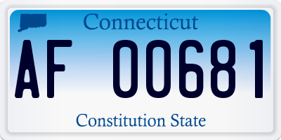 CT license plate AF00681
