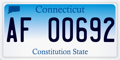 CT license plate AF00692