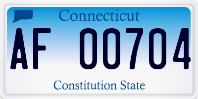 CT license plate AF00704