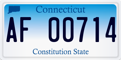CT license plate AF00714