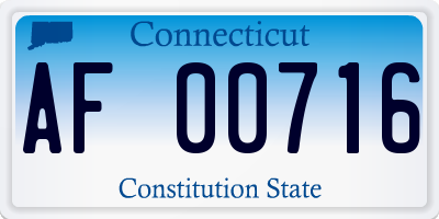 CT license plate AF00716