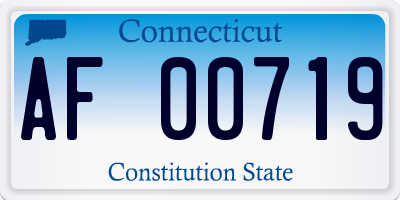 CT license plate AF00719