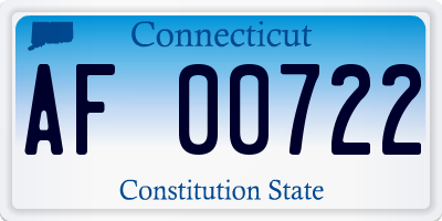 CT license plate AF00722