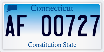 CT license plate AF00727