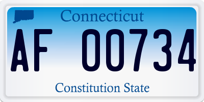 CT license plate AF00734