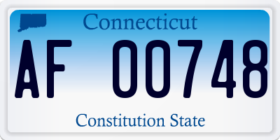 CT license plate AF00748