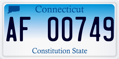 CT license plate AF00749