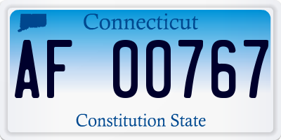 CT license plate AF00767