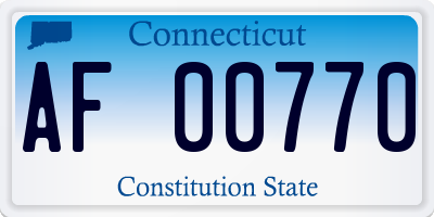 CT license plate AF00770