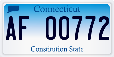 CT license plate AF00772
