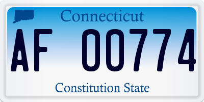 CT license plate AF00774