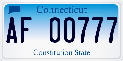CT license plate AF00777