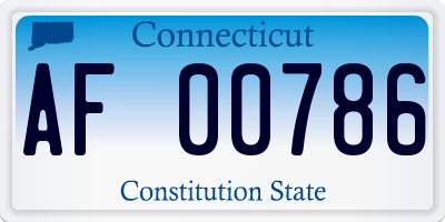 CT license plate AF00786