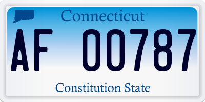 CT license plate AF00787