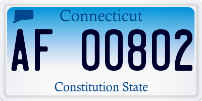CT license plate AF00802