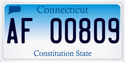 CT license plate AF00809