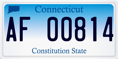 CT license plate AF00814