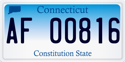 CT license plate AF00816