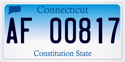 CT license plate AF00817