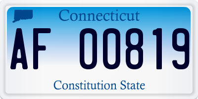 CT license plate AF00819