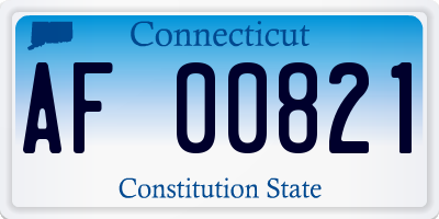 CT license plate AF00821